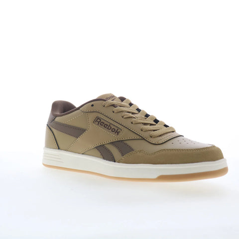 Reebok Court Advance Mens Beige Leather Lifestyle Sneakers Shoes