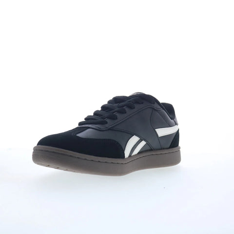 Reebok Forte Lounger Mens Black Leather Lace Up Lifestyle Sneakers Shoes