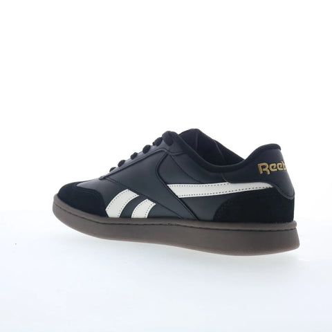 Reebok Forte Lounger Mens Black Leather Lace Up Lifestyle Sneakers Shoes