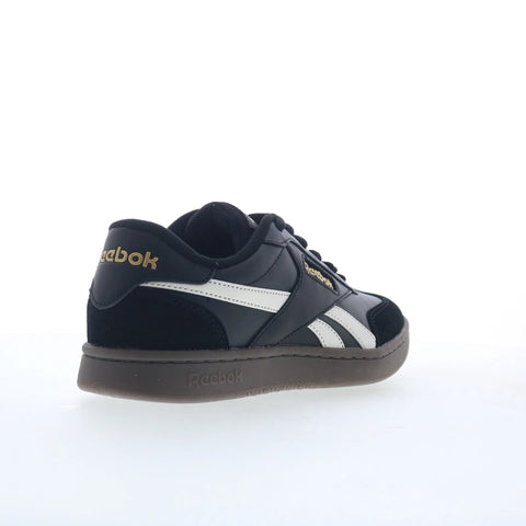 Reebok Forte Lounger Mens Black Leather Lace Up Lifestyle Sneakers Shoes