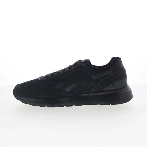 Reebok GL1100 Mens Black Suede Lace Up Lifestyle Sneakers Shoes