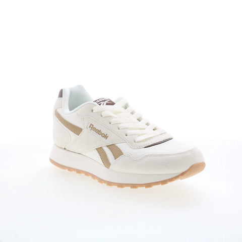 Reebok Glide Womens Beige Suede Lace Up Lifestyle Sneakers Shoes