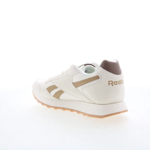 Reebok Glide Womens Beige Suede Lace Up Lifestyle Sneakers Shoes