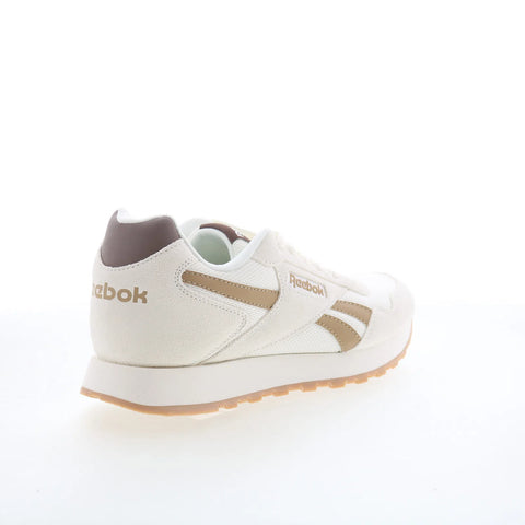 Reebok Glide Womens Beige Suede Lace Up Lifestyle Sneakers Shoes