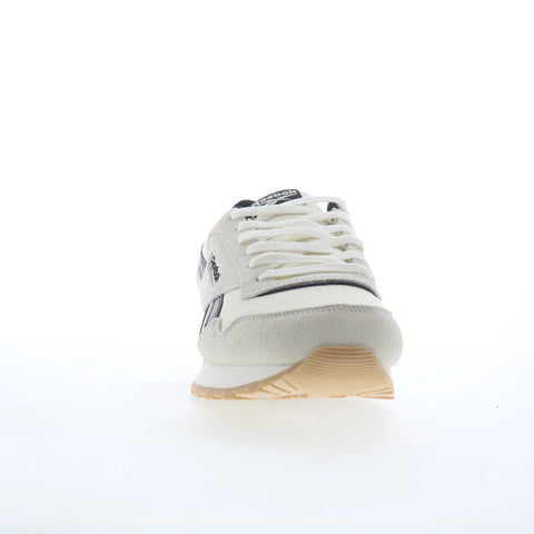 Reebok Glide Mens White Suede Lace Up Lifestyle Sneakers Shoes