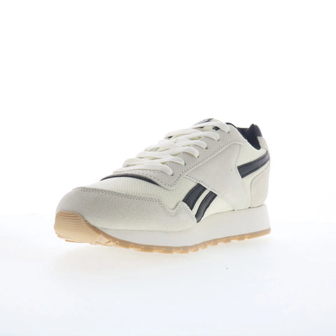 Reebok Glide Mens White Suede Lace Up Lifestyle Sneakers Shoes