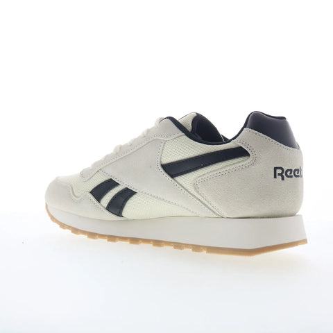 Reebok Glide Mens White Suede Lace Up Lifestyle Sneakers Shoes