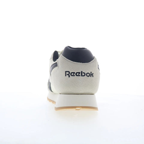 Reebok Glide Mens White Suede Lace Up Lifestyle Sneakers Shoes