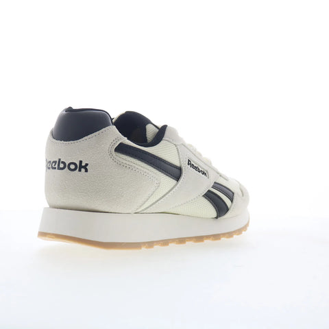Reebok Glide Mens White Suede Lace Up Lifestyle Sneakers Shoes