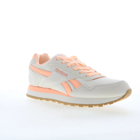 Reebok Glide Womens White Suede Lace Up Lifestyle Sneakers Shoes