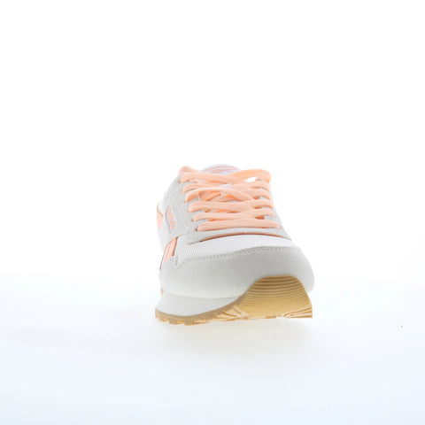 Reebok Glide Womens White Suede Lace Up Lifestyle Sneakers Shoes
