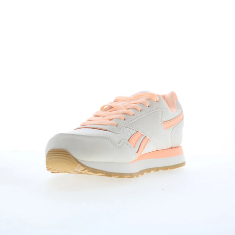 Reebok Glide Womens White Suede Lace Up Lifestyle Sneakers Shoes