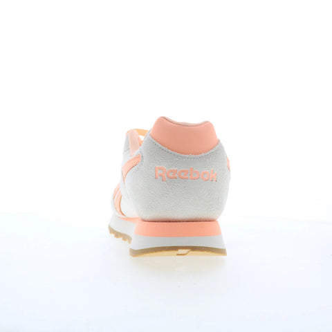 Reebok Glide Womens White Suede Lace Up Lifestyle Sneakers Shoes
