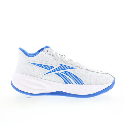 Reebok Press Kids White Mesh Lace Up Athletic Basketball Shoes