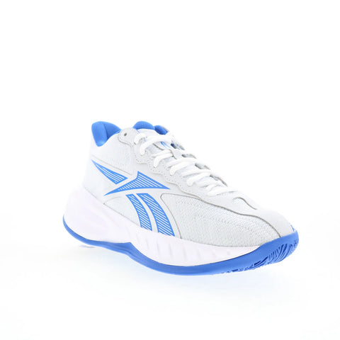 Reebok Press Kids White Mesh Lace Up Athletic Basketball Shoes