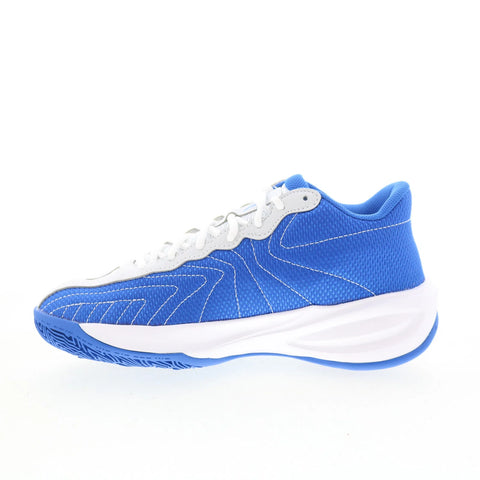 Reebok Press Kids White Mesh Lace Up Athletic Basketball Shoes