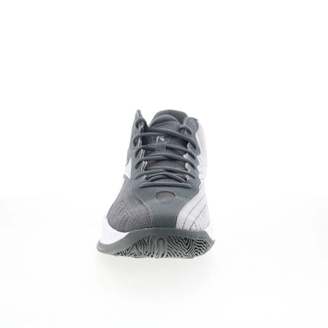 Reebok Press Mens Gray Mesh Lace Up Athletic Basketball Shoes
