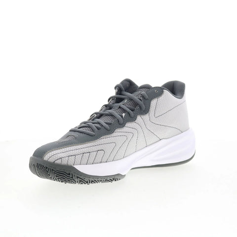 Reebok Press Mens Gray Mesh Lace Up Athletic Basketball Shoes