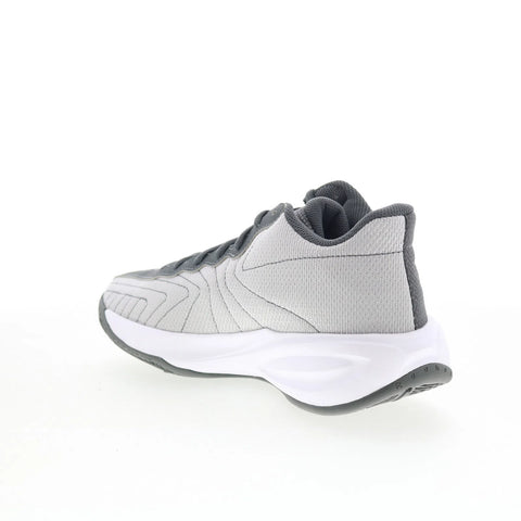 Reebok Press Mens Gray Mesh Lace Up Athletic Basketball Shoes