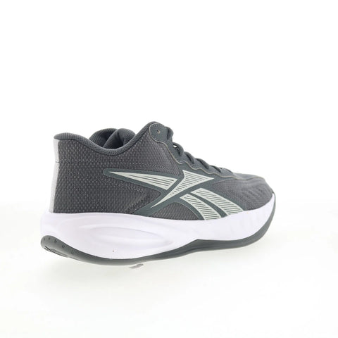 Reebok Press Mens Gray Mesh Lace Up Athletic Basketball Shoes