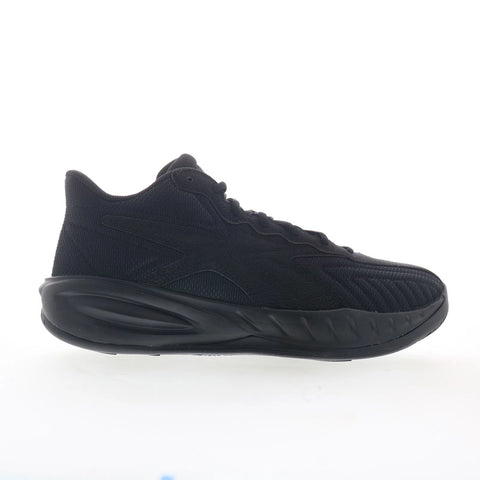 Reebok Press PR Mens Black Leather Lace Up Athletic Basketball Shoes