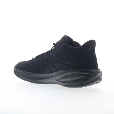 Reebok Press PR Mens Black Leather Lace Up Athletic Basketball Shoes