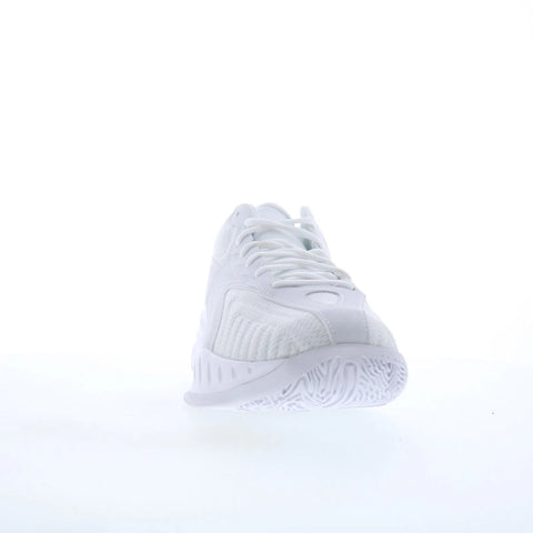 Reebok Press PR Mens White Leather Lace Up Athletic Basketball Shoes