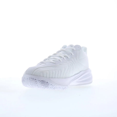 Reebok Press PR Mens White Leather Lace Up Athletic Basketball Shoes