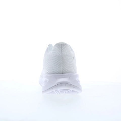 Reebok Press PR Mens White Leather Lace Up Athletic Basketball Shoes