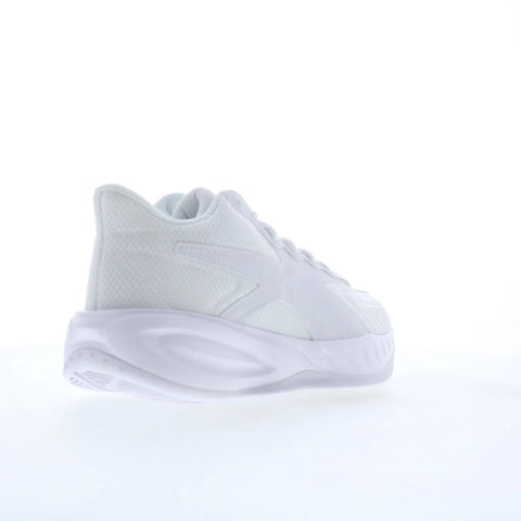 Reebok Press PR Mens White Leather Lace Up Athletic Basketball Shoes