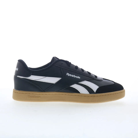 Reebok Smash Edge Kids Black Leather Lace Up Lifestyle Sneakers Shoes