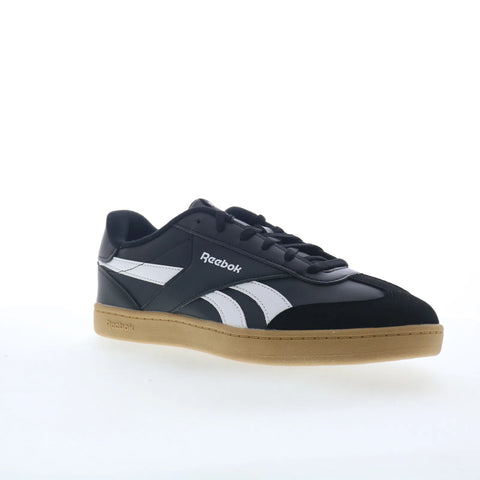 Reebok Smash Edge Kids Black Leather Lace Up Lifestyle Sneakers Shoes