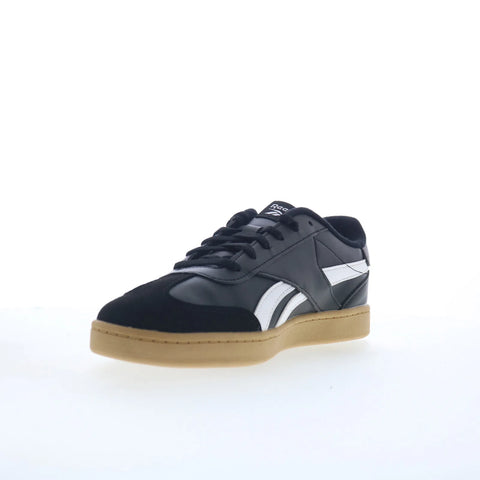 Reebok Smash Edge Kids Black Leather Lace Up Lifestyle Sneakers Shoes