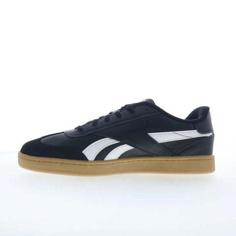 Reebok Smash Edge Kids Black Leather Lace Up Lifestyle Sneakers Shoes