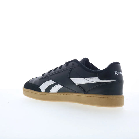 Reebok Smash Edge Kids Black Leather Lace Up Lifestyle Sneakers Shoes
