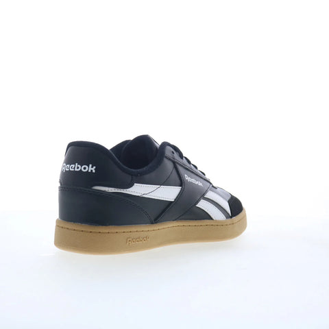 Reebok Smash Edge Kids Black Leather Lace Up Lifestyle Sneakers Shoes