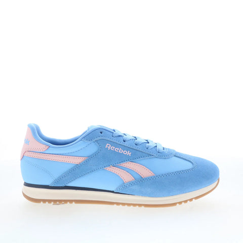 Reebok World 70 Womens Blue Suede Lace Up Lifestyle Sneakers Shoes