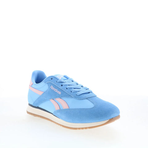 Reebok World 70 Womens Blue Suede Lace Up Lifestyle Sneakers Shoes