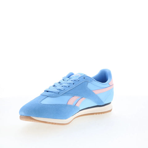 Reebok World 70 Womens Blue Suede Lace Up Lifestyle Sneakers Shoes