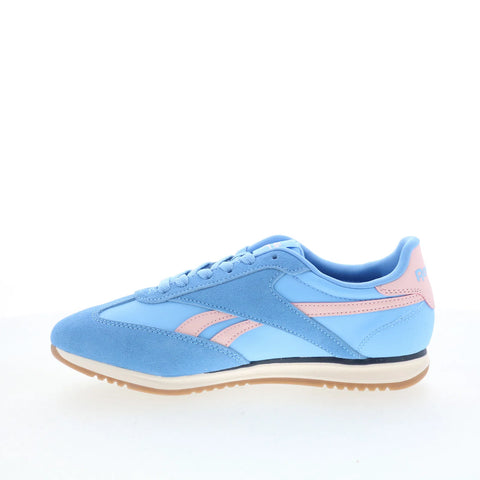Reebok World 70 Womens Blue Suede Lace Up Lifestyle Sneakers Shoes