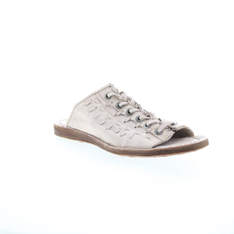 A.S. 98 Regis Womens Beige Leather Slip On Slides Sandals Shoes