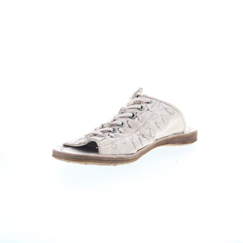 A.S. 98 Regis Womens Beige Leather Slip On Slides Sandals Shoes