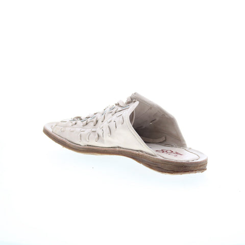 A.S. 98 Regis Womens Beige Leather Slip On Slides Sandals Shoes