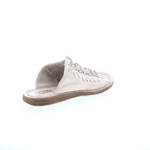 A.S. 98 Regis Womens Beige Leather Slip On Slides Sandals Shoes