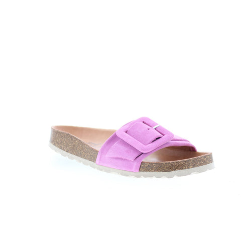 Miz Mooz Reiko Womens Purple Suede Slip On Slides Sandals Shoes