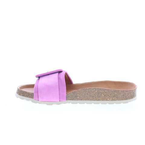 Miz Mooz Reiko Womens Purple Suede Slip On Slides Sandals Shoes