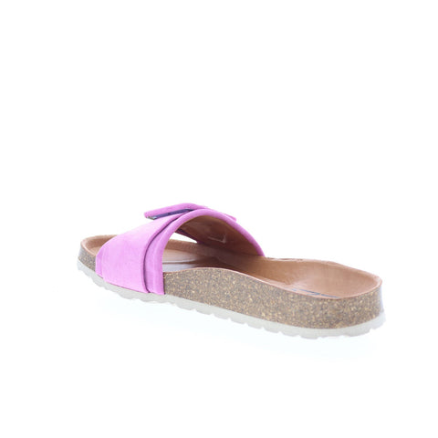 Miz Mooz Reiko Womens Purple Suede Slip On Slides Sandals Shoes