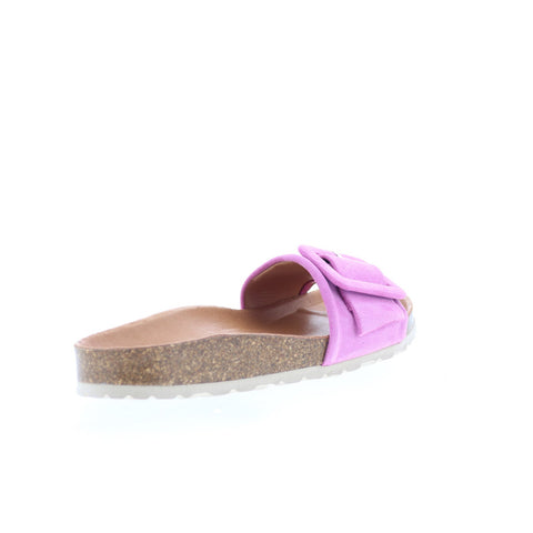 Miz Mooz Reiko Womens Purple Suede Slip On Slides Sandals Shoes
