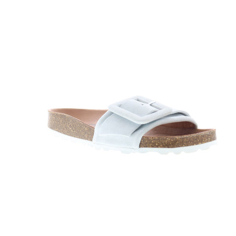 Miz Mooz Reiko Womens White Leather Slip On Slides Sandals Shoes