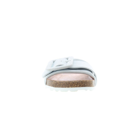 Miz Mooz Reiko Womens White Leather Slip On Slides Sandals Shoes
